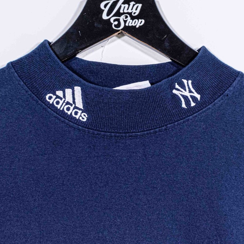 New York Yankees Adidas MLB Mock Neck Turtleneck Shirt Longsleeve XL VTG